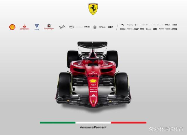 法拉利新赛车F1-75正30°效果图。
