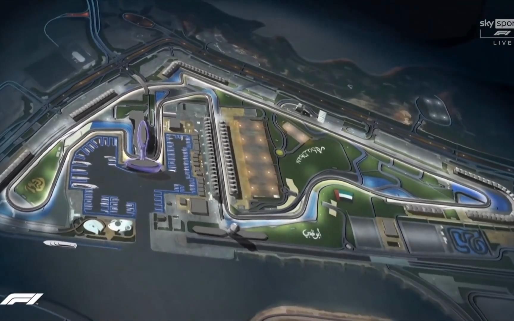 美国F1大奖赛鸟瞰图。