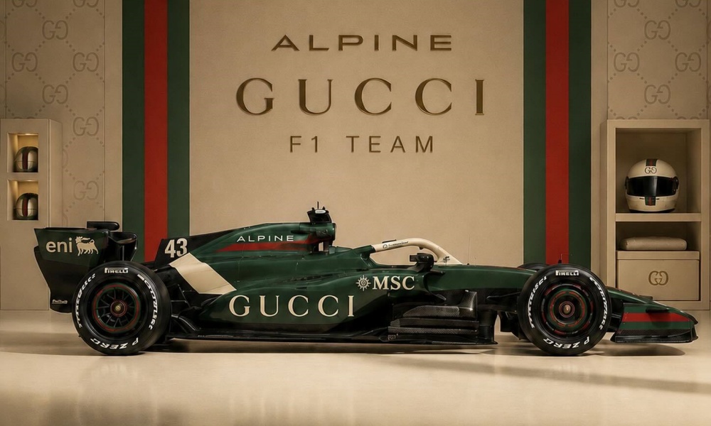 GUCCI赞助AlpineF1车队。 GUCCI赞助AlpineF1车队。